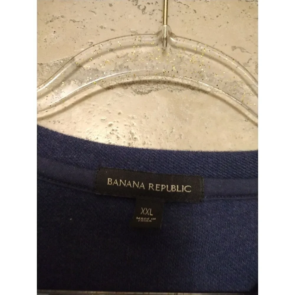 Banana Republic Sweater Men XXL Blue Crew Neck Pullover Long‎ Sleeves Casual